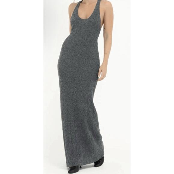 NWT Rumored Lakeville Maxi Dress Smoke Heather Textured Racerback, Size Med $108 - Picture 2 of 8